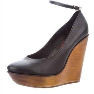 Chloe Black Platform Wedges